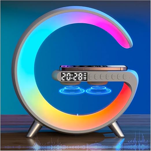 4 in 1 LED table lamp, wireless charger, Bluetooth speaker and alarm clock