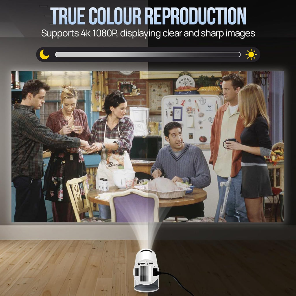 Upgraded Projector with WiFI 6 and Bluetooth Mini Portable Smart Video Theater